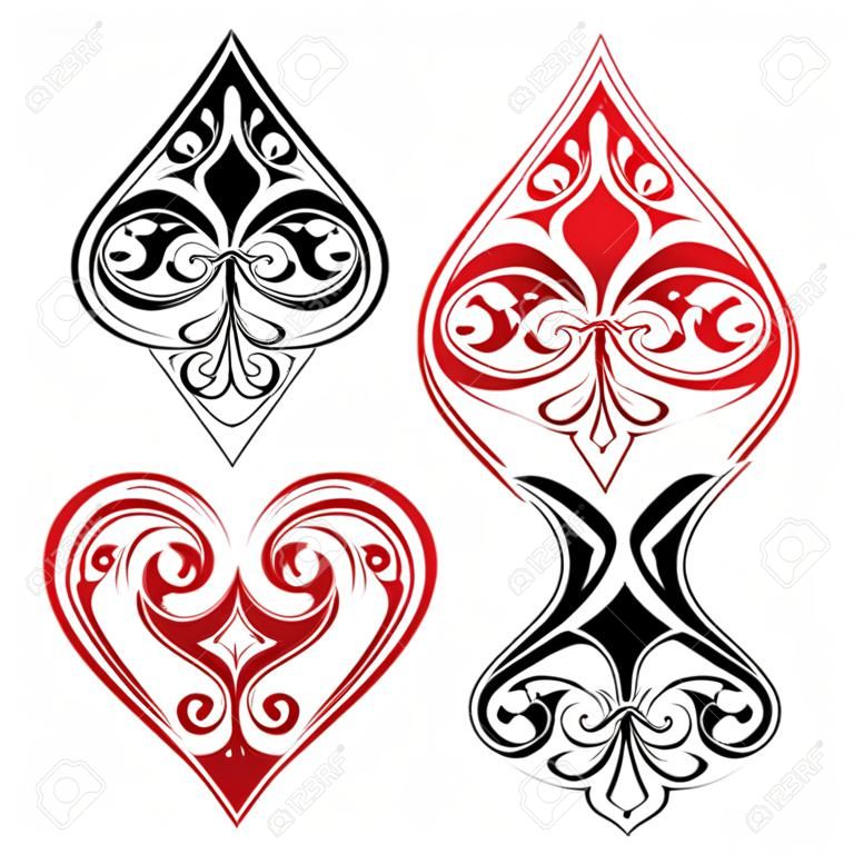 Schwarz und Rot-Spielkarte-Ornament
