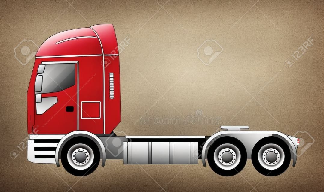 Big commercial semi truck. Trailer truck in flat style isolated. Delivery and shipping business cargo truck. Vecror illustration.