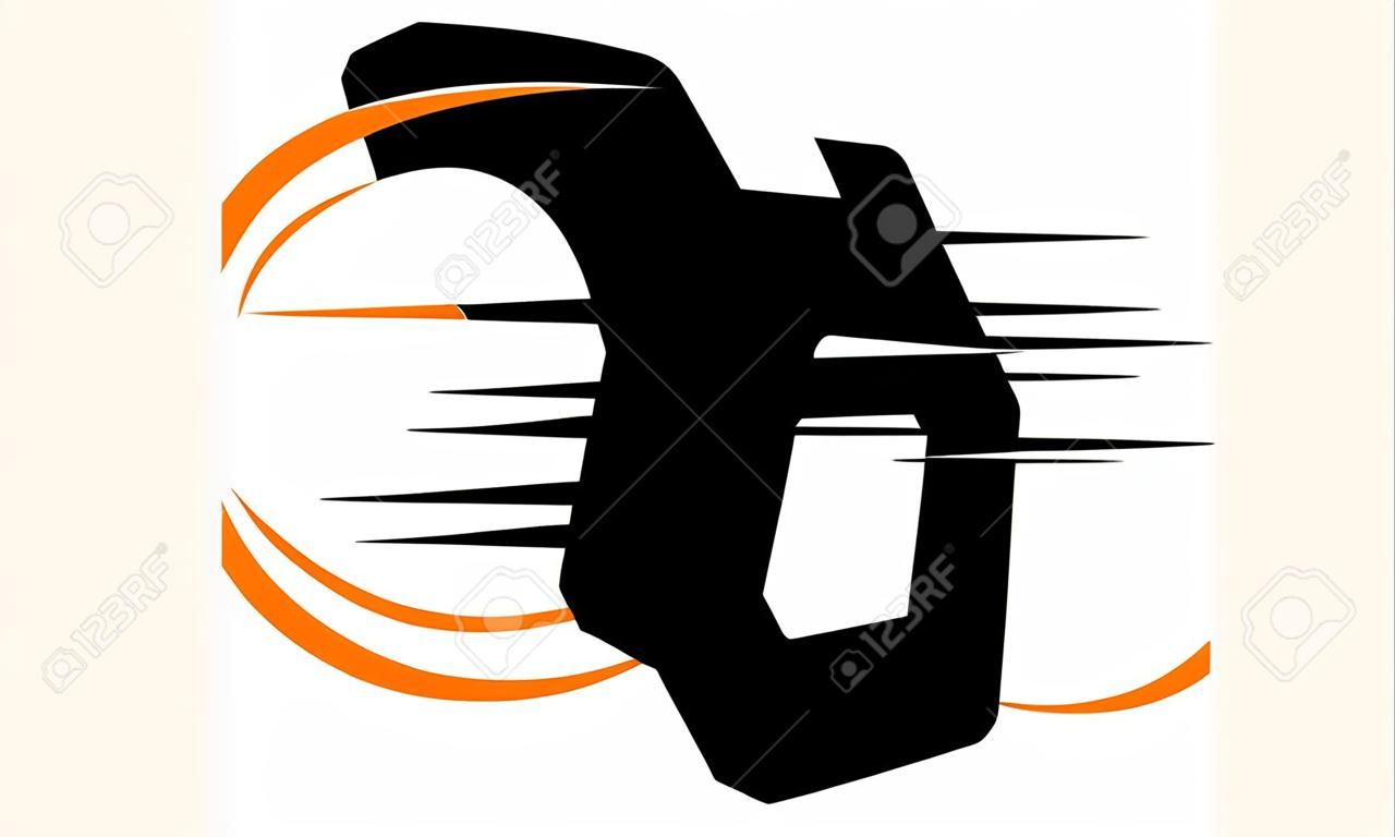 Carta de engrenagem de velocidade O C logotipo ilustração vetorial.