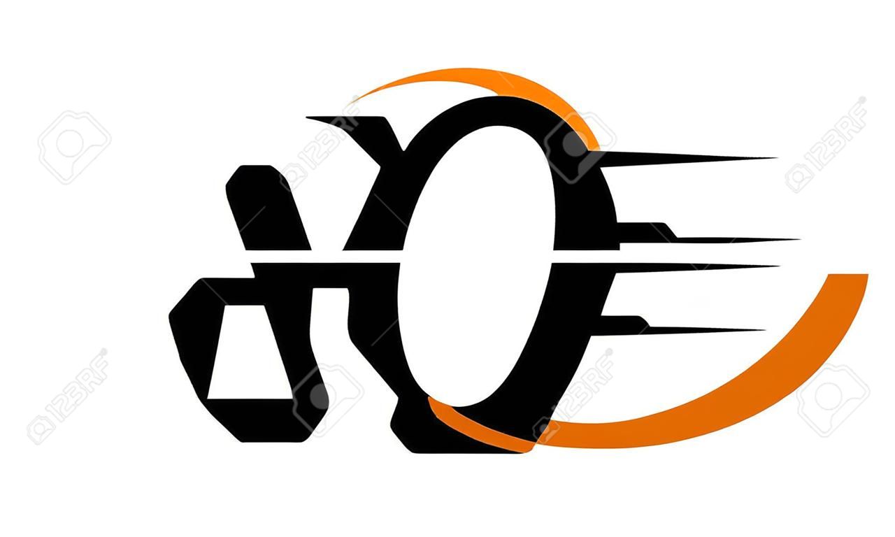 Carta de engrenagem de velocidade O C logotipo ilustração vetorial.