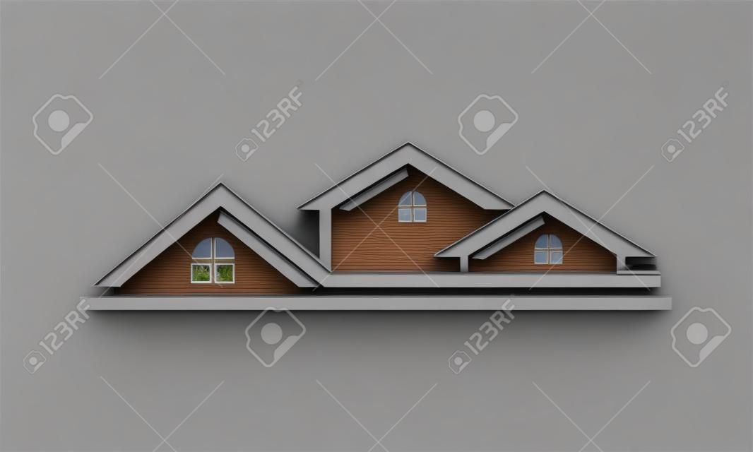 家の屋根のライン