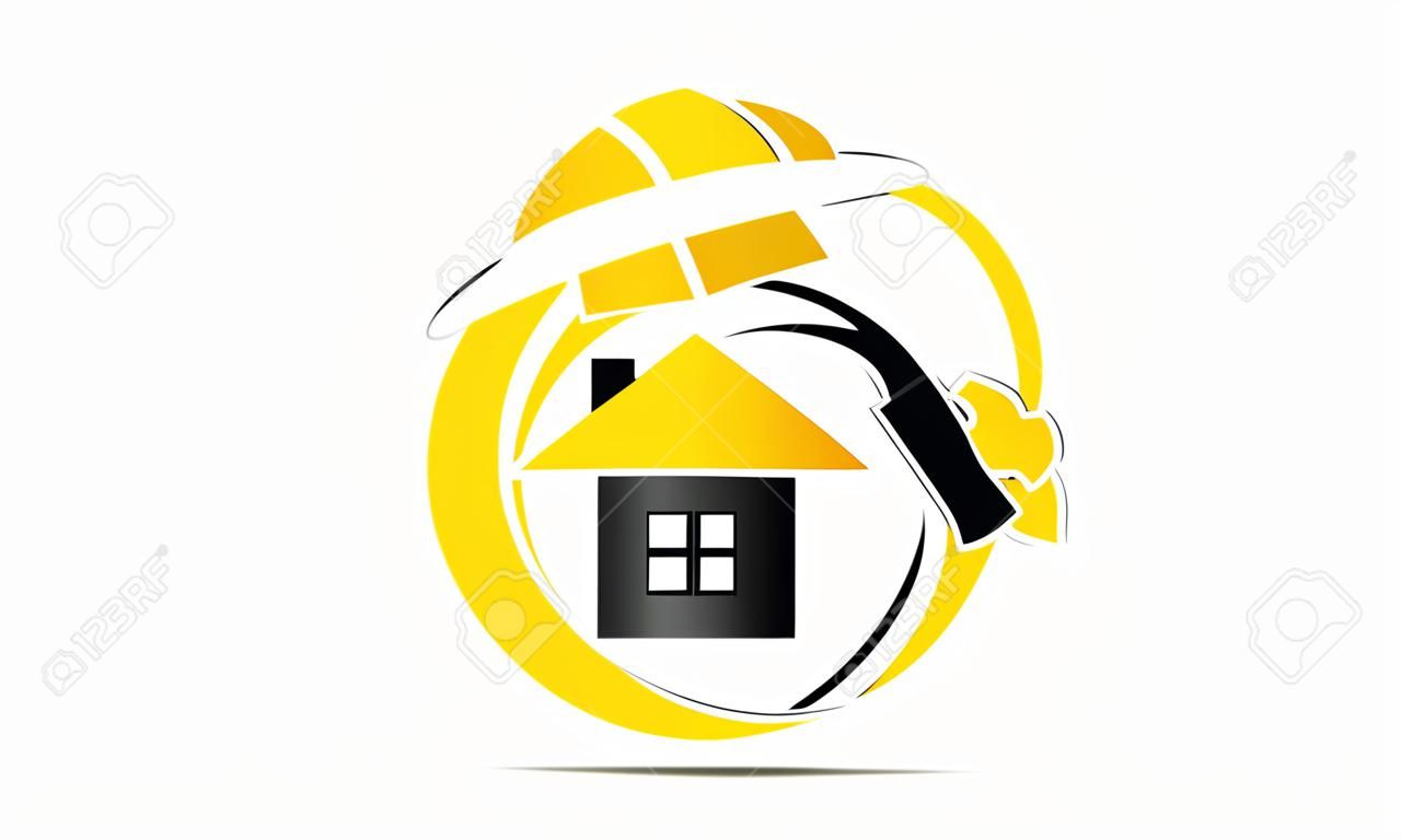 Шаблон дизайна концепции логотипа недвижимости инженера.
