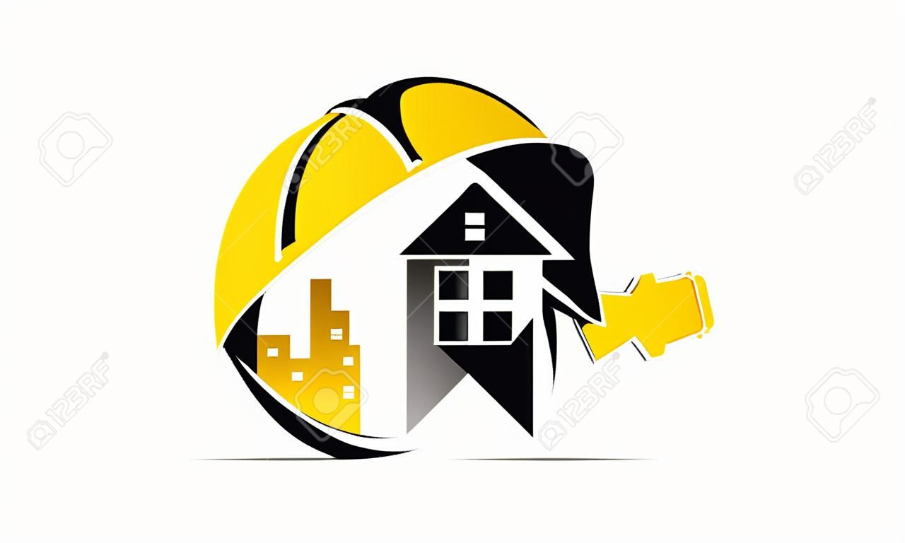 Шаблон дизайна концепции логотипа недвижимости инженера.