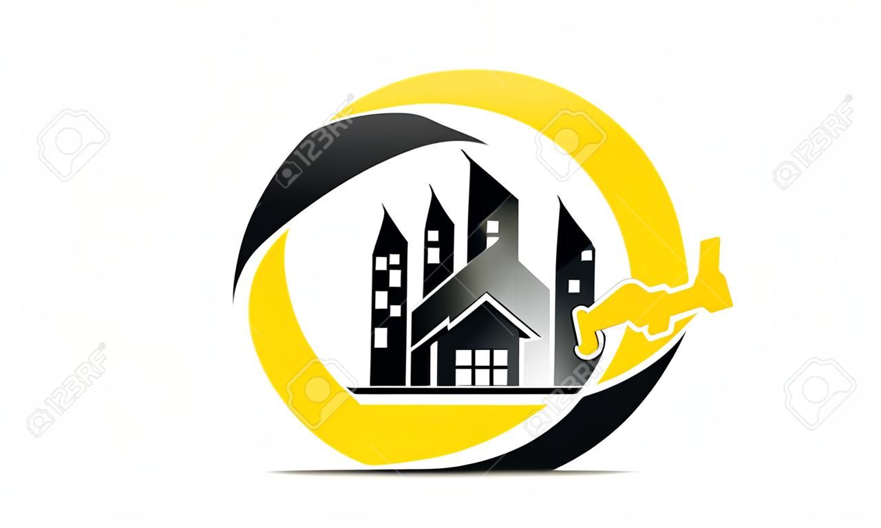 Ingénieur immobilier modèle logo concept design.