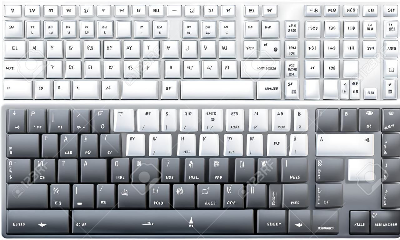 teclado de computador com opção de preto ou branco