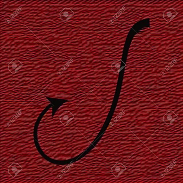 Red devil tail isolated on white background. Cartoon style. Clean and modern vector illustration for design, web.