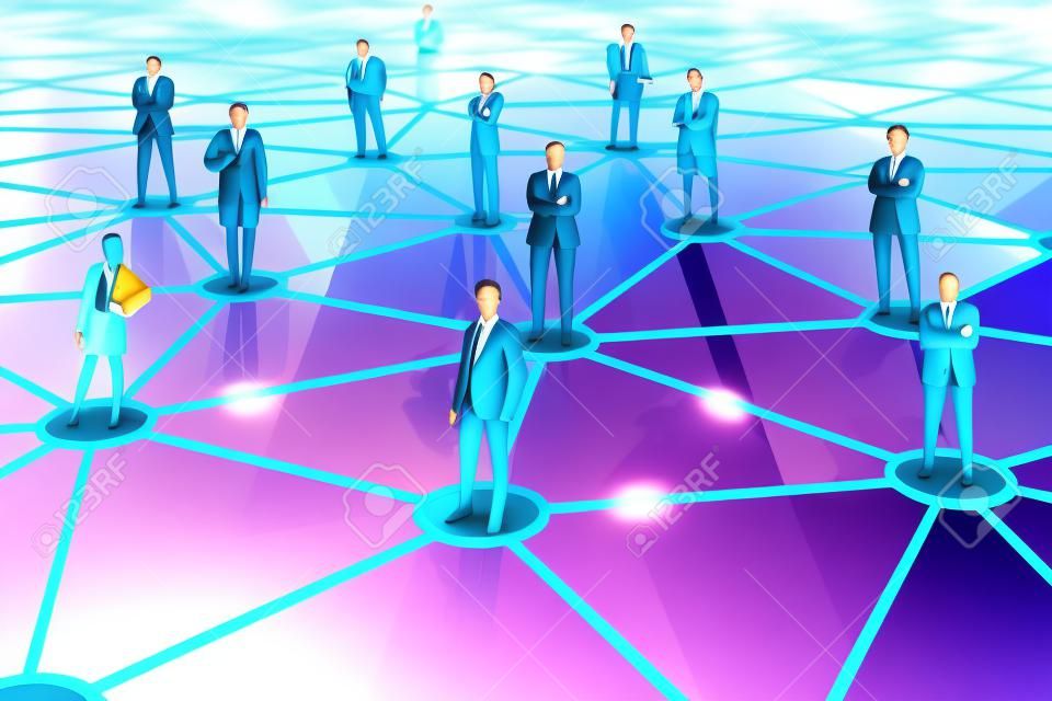 Социальная концепция сети с группой в бизнесменов