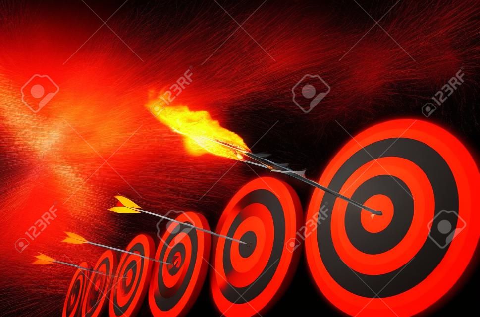 Flaming Arrow frapper le centre de la cible