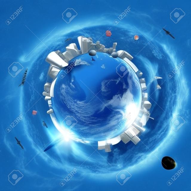 Global view of business world. World provided by NASA