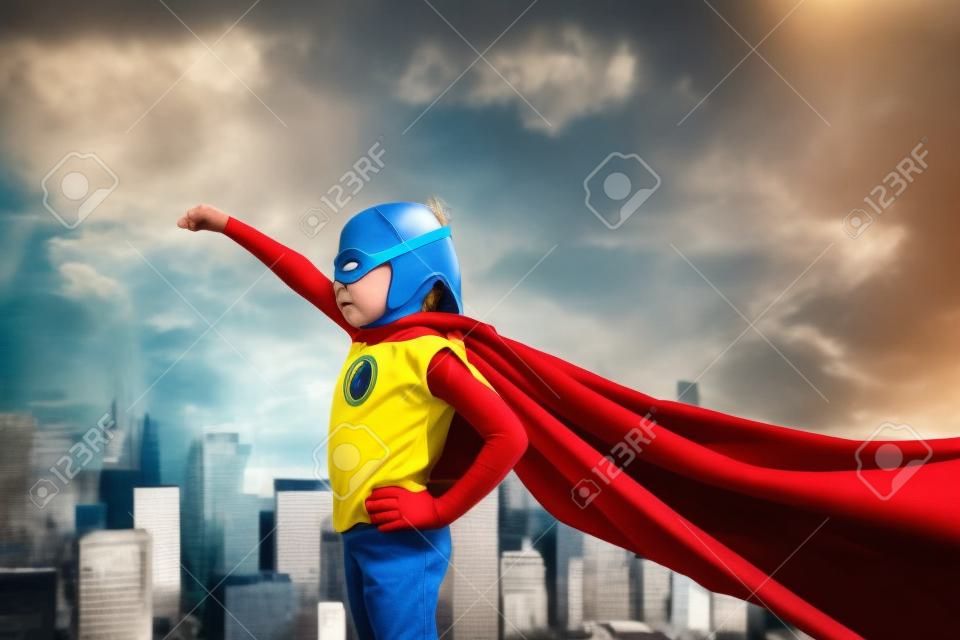 Child acts like a superhero to save the world