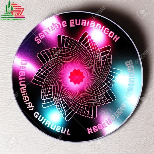Genuine guaranteed metallic round hologram realistic sticker, sign, icon, emblem, badge. Vector genuine element for product quality guarantee and label design