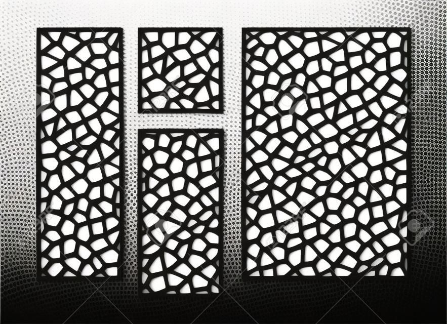 Cnc, laser cutting vector template. Abstract panel, privacy fence, room divider, partition jali. Abstract liquid shapes design for interior decor and outdoor cnc