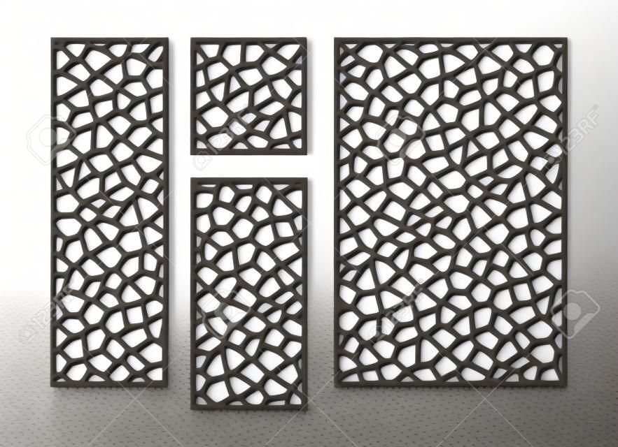 Cnc, laser cutting vector template. Abstract panel, privacy fence, room divider, partition jali. Abstract liquid shapes design for interior decor and outdoor cnc