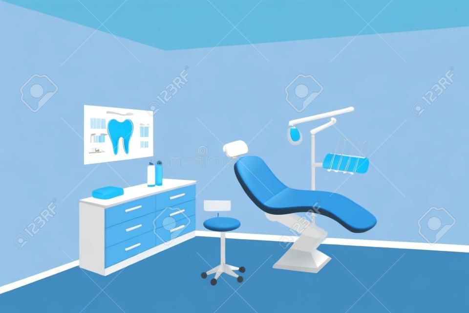 Dentist office clinic blue room illustration vector