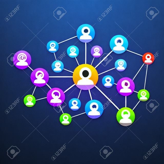 social media icon group element