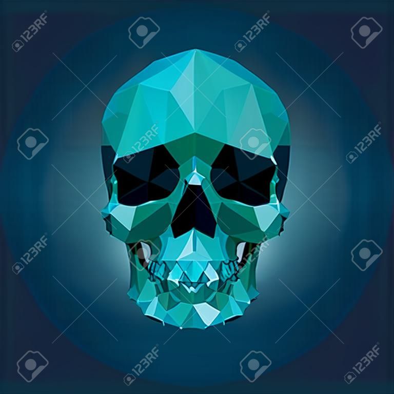 Low poly crystal skull vector