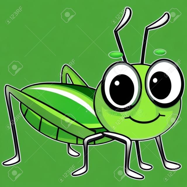 Vector illustratie van leuke kleine grasshopper