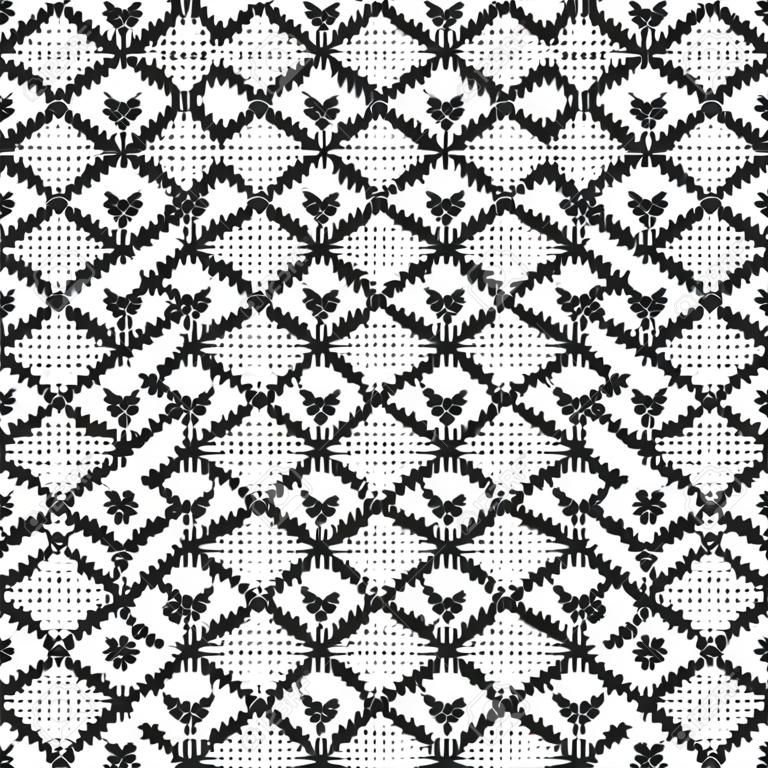 Seamless pattern based on Japanese traditiolal craft kogin .Circles.