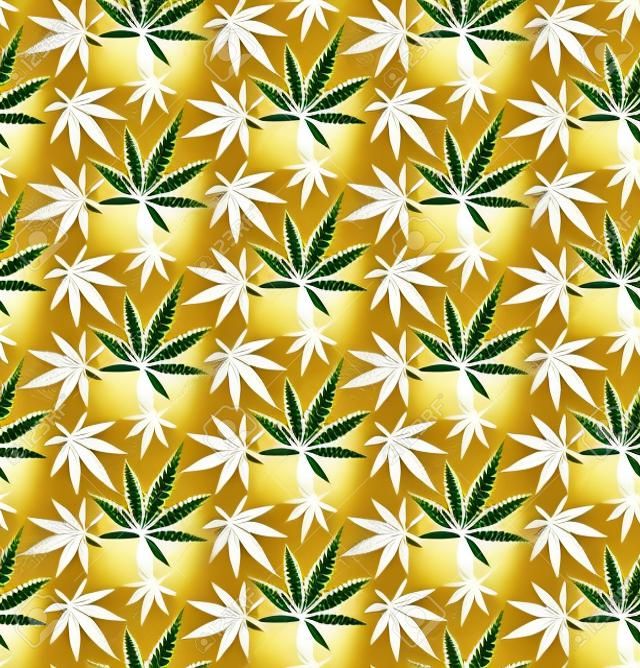 Cannabis-Marihuana-Blatt Vektor nahtlose Muster