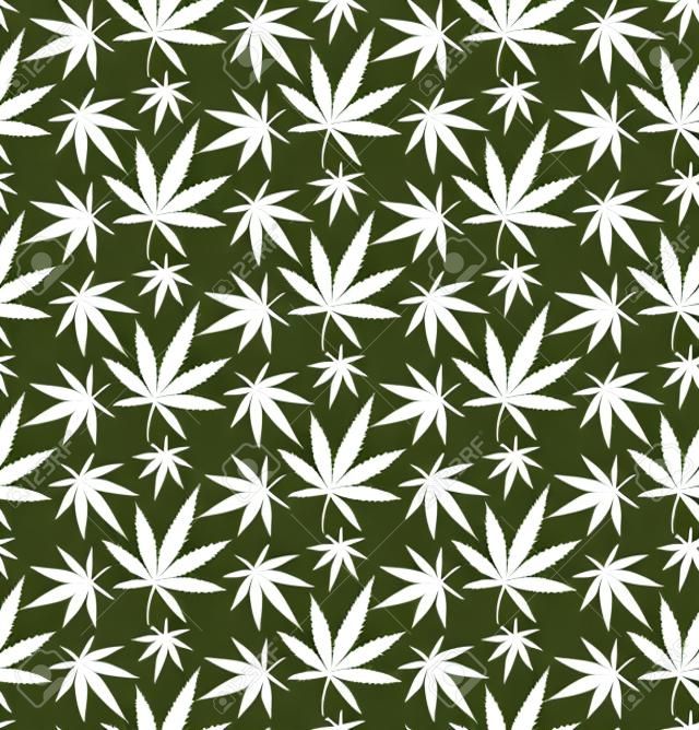 canábis marijuana folha vector padrão sem emenda