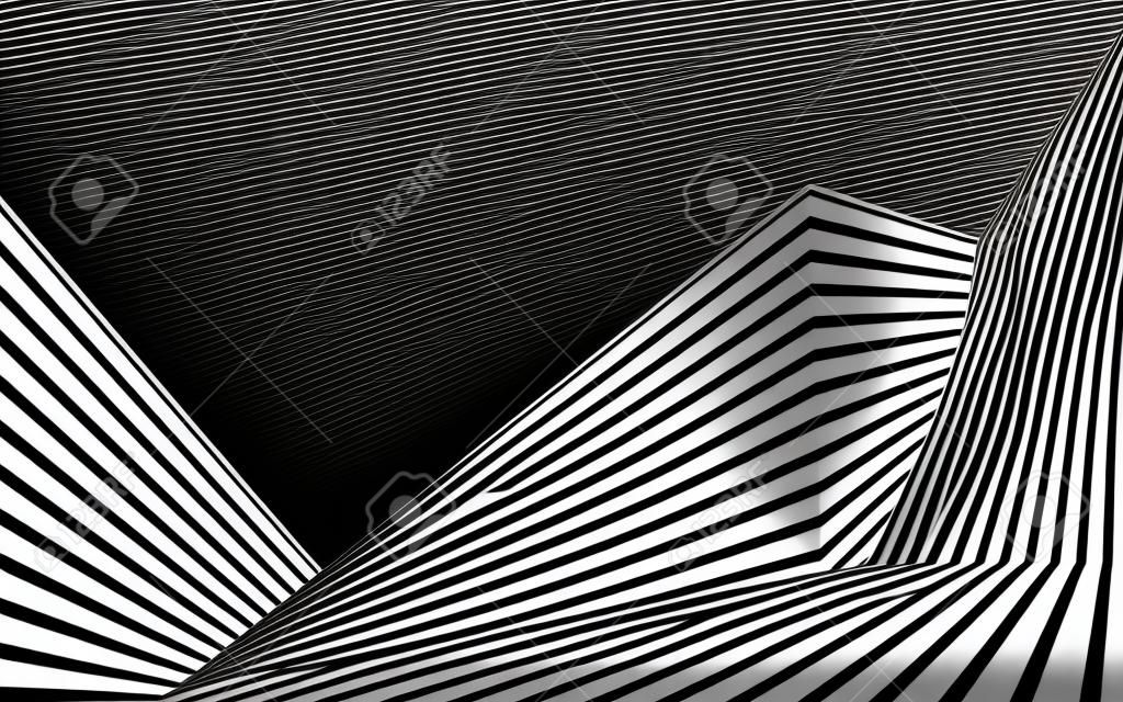 Black and white stripe line abstract graphic optical art.