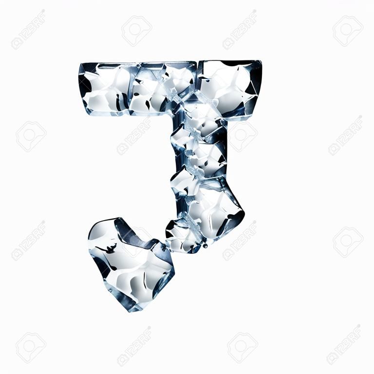Single letter made of ice or cracked glass