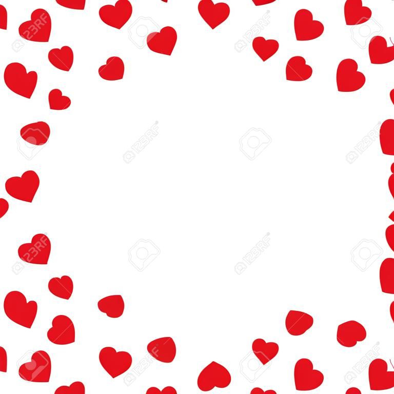 Valentijnsdag, Rode schattige harten frame. illustratie