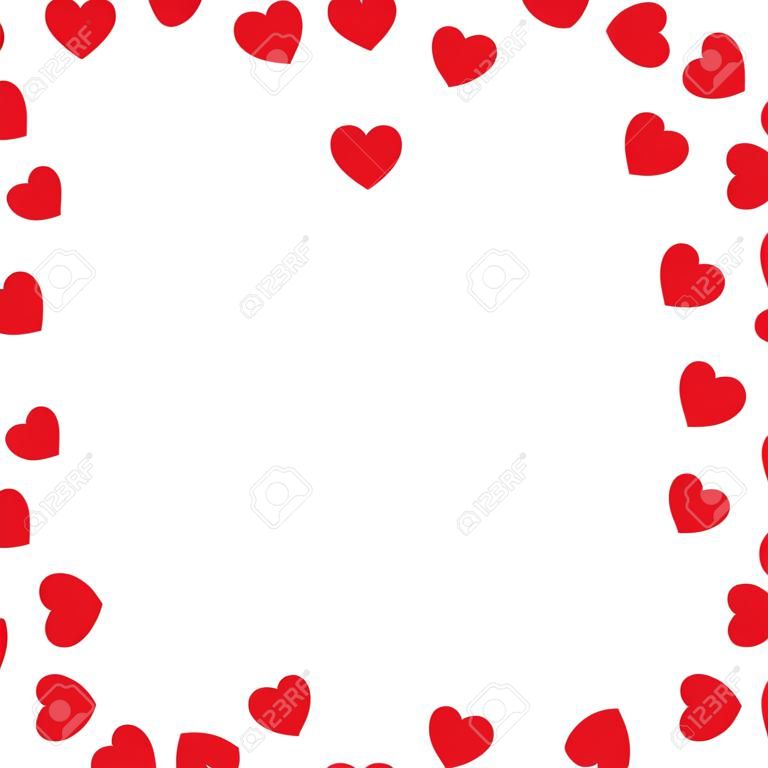 Valentijnsdag, Rode schattige harten frame. illustratie