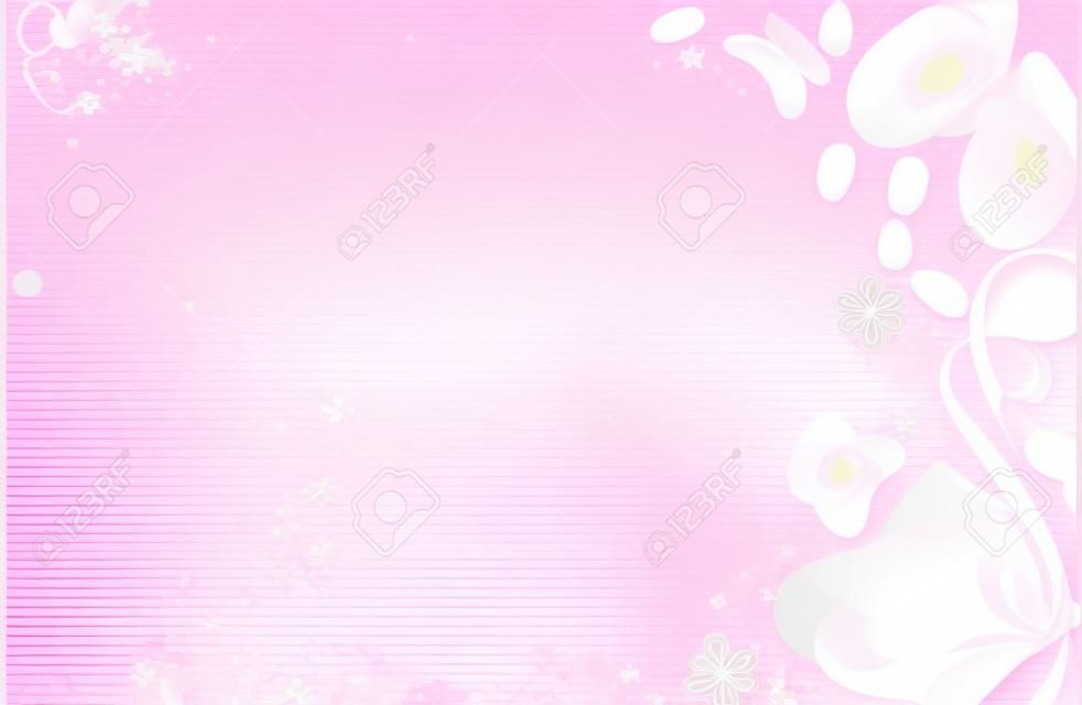 그 여자 핑크 테마 아기 샤워 또는 보육 배경 핑크 나무 배경에 장식 된 테두리.