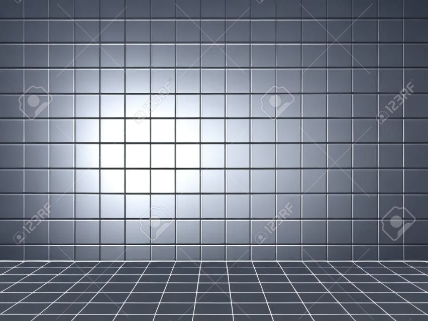Perspective grid background 3D rendering