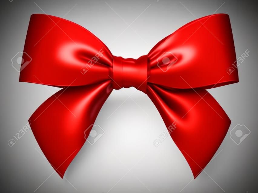 Red Geschenk Band Bogen isoliert auf weißem Hintergrund. 3D-Rendering