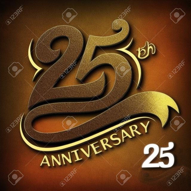25th Years Anniversary Design, Template celebration sign.