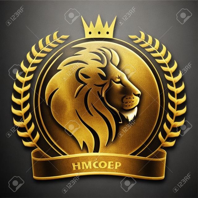 Oroszlán fej korona logó