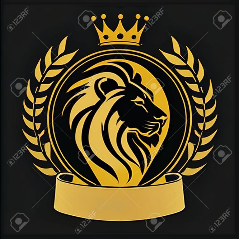 Oroszlán fej korona logó