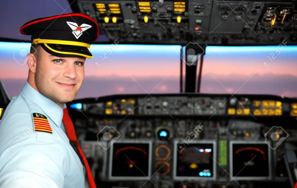 Pilote dans le cockpit