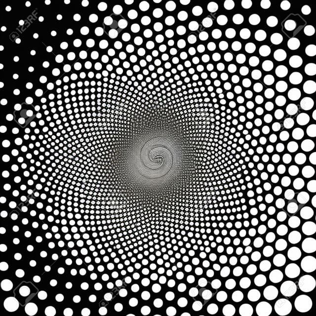 Design spiral dots backdrop. Abstract monochrome background. Vector-art illustration. No gradient