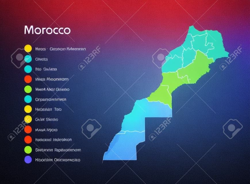 Marruecos mapa vectorial, nuevas regiones Resultado