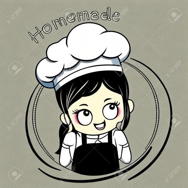 Illustratore del cartone animato Chef femminile