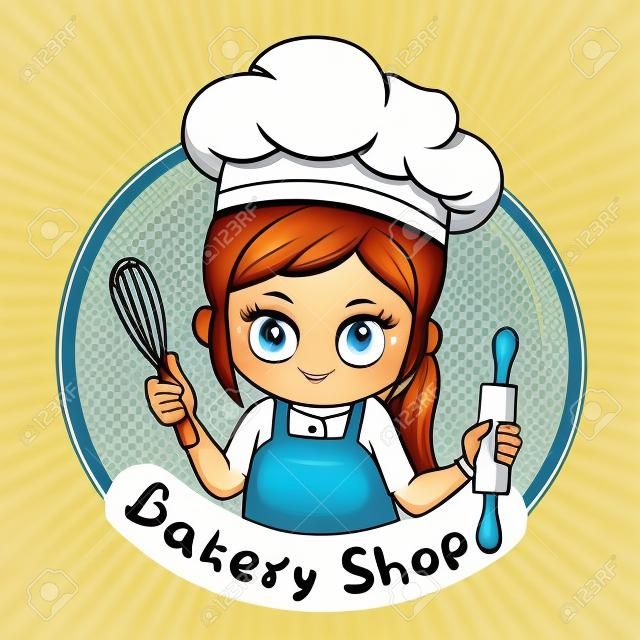 Illustrator van Vrouwelijke Chef cartoon