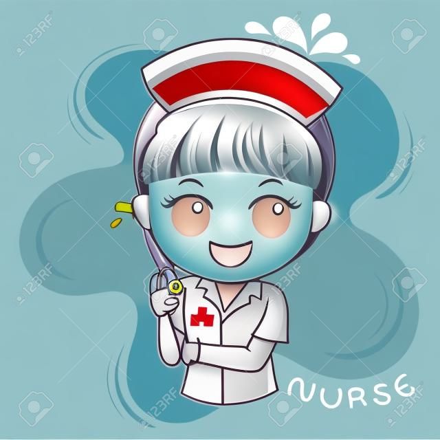 Ilustración de personaje de dibujos animados enfermera