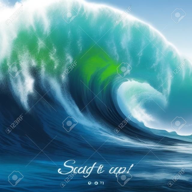 Illustration réaliste d'une grande vague de l'océan