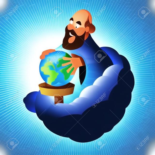 Imagen del vector del mundo la creación por Dios