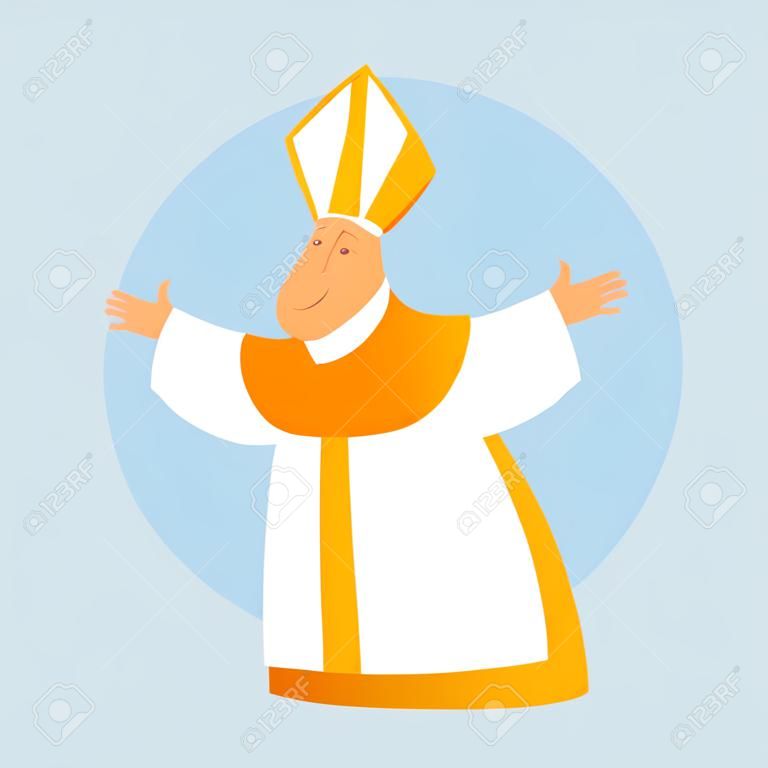 Imagem vetorial de um Papa catálico feliz