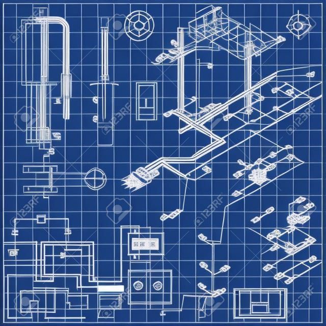 Vector blueprint with electrical