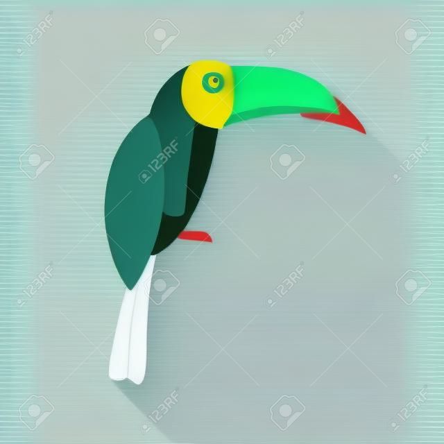 Brazilian toucan icon. Flat illustration of brazilian toucan vector icon for web design