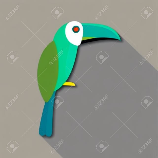 Brazilian toucan icon. Flat illustration of brazilian toucan vector icon for web design