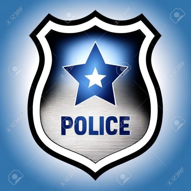 Icône d'insigne de police, style simple