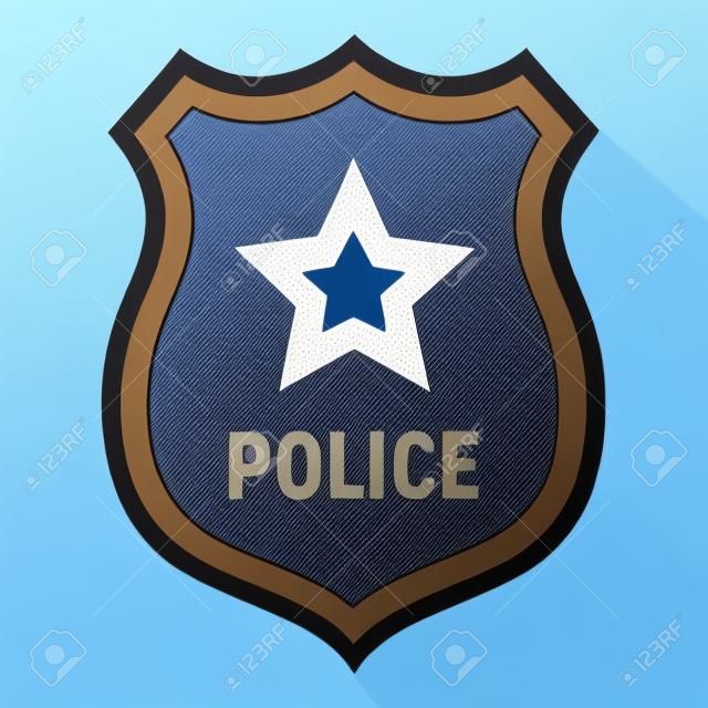 Icône d'insigne de police, style simple