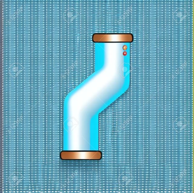 Water pipe icon flat vector. Metal tube. Gas system isolated