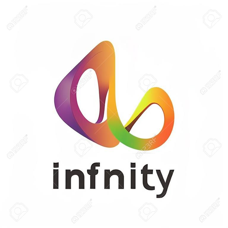 Logotipo 3d moderno e abstrato formado pelo logotipo infinito